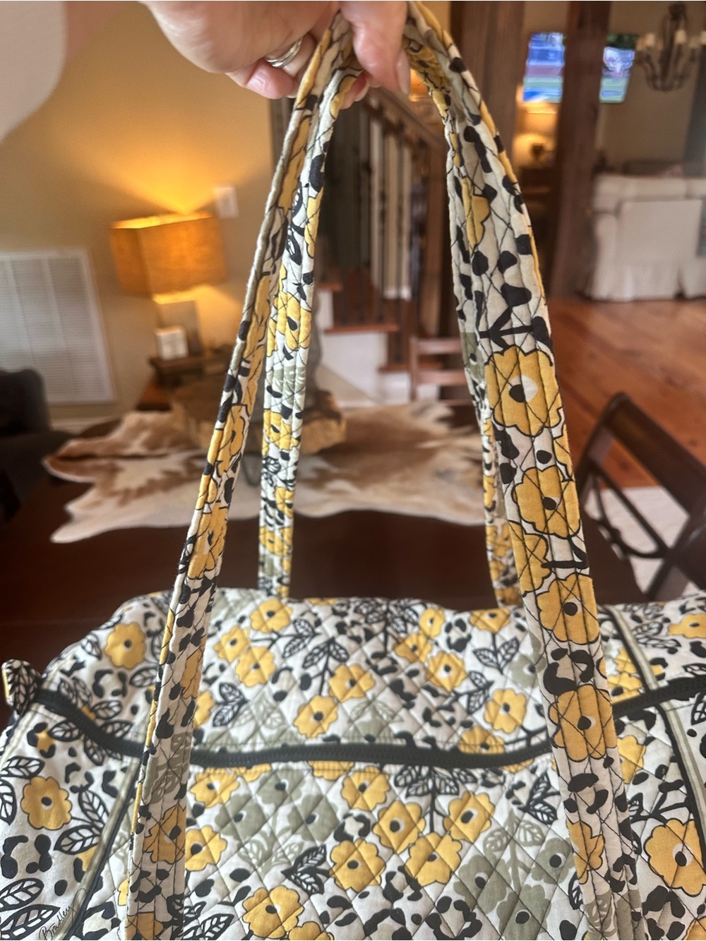 Vera Bradley Quilted Floral Weekender Bag - Yellow Floral - Picture 8 of 9